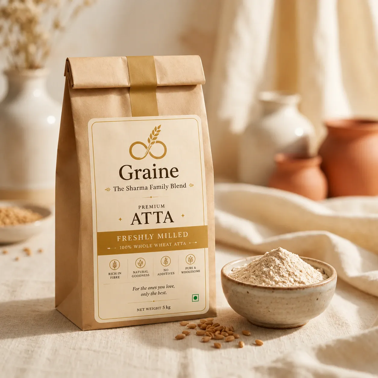 Graine packaged atta